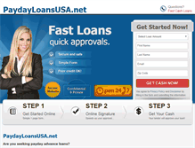 Tablet Screenshot of paydayloansusa.net